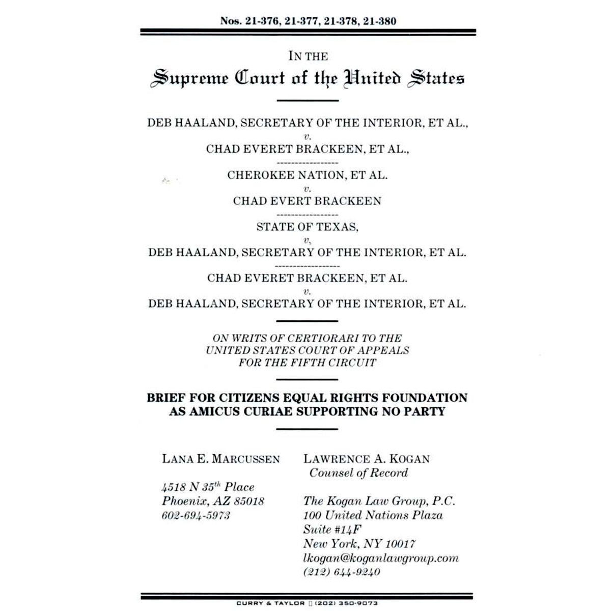 Brackeen Amicus Brief for Mille Lacs Equal Rights Foundation