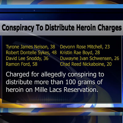 Eight Charged In Mille Lacs Heroin Trafficking Conspiracy - Lakeland News at Ten - May 2, 2019